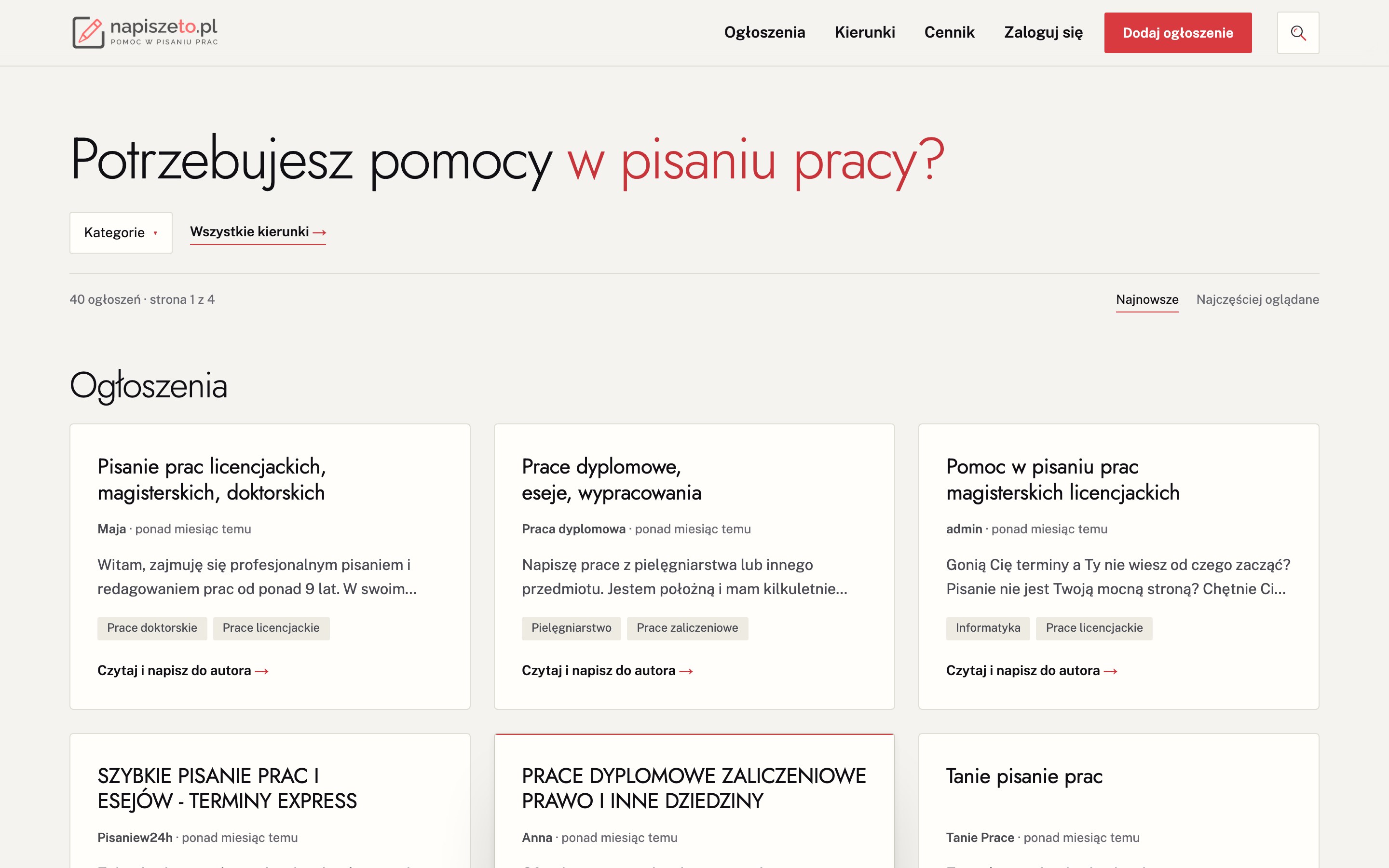 Zrzut strony napiszeto.pl