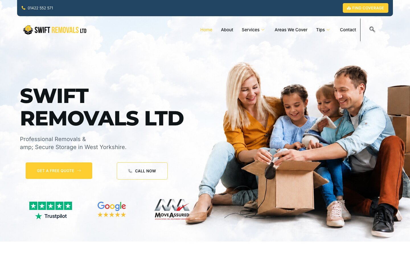 Zrzut strony Swift Removals