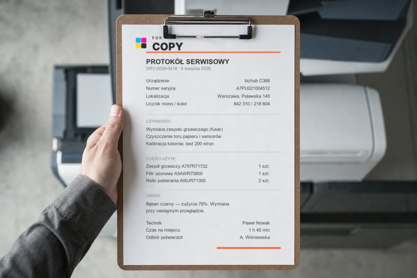 Protokół z naprawy — ForCopy